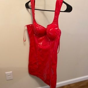 Latex red dress